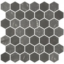 Onix Mosaico Crystalglass Hexa Black 30x30