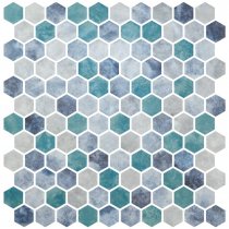 Onix Mosaico Hex Eco Stones Frisia Silver 30.1x29