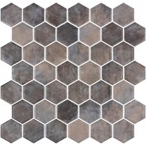Onix Mosaico Hex Eco Stones Xl Denim Copper 28.4x28.6