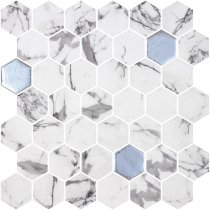 Onix Mosaico Hexagon Blends Xl Fosco Argent 28.4x28.6
