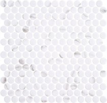 Onix Mosaico Penny Ecostones Venato White Matte 28.6x28.6