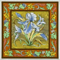 Original Style Artworks Brilliant White Blue Iris Single Tile 15.2x15.2