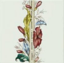 Original Style Artworks Brilliant White Plant And Urn Border Tile 2 15.2x15.2