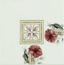 Original Style Artworks Brilliant White Plant And Urn Corner Tile 15.2x15.2