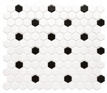 Original Style Mosaics Black And White Honeycomb 25.7x29.7