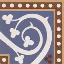 Original Style Victorian Floor Tiles Kitchener Corner Blue 7.5x7.5