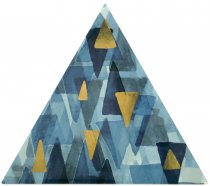 Petracers Triangolo Impressioni Oro Su Azzurro 17x17