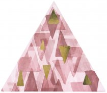 Petracers Triangolo Impressioni Oro Su Rosa 17x17