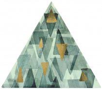 Petracers Triangolo Impressioni Oro Su Verde 17x17