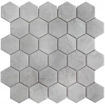 Starmosaic Homework Mosaic Hexagon Small Marble Grey Matt 27.1x28.2