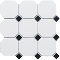 Starmosaic Mosaic Octagon Big White-Black Matt 30x30