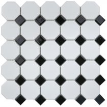 Starmosaic Mosaic Octagon Small White-Black Matt 29.5x29.5