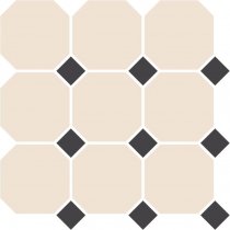TopCer Octagon White Black Dots 30x30