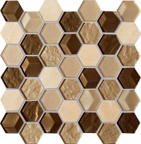 Tubadzin Mosaic Drops Stone Brown Hex 29.8x30