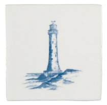 Winchester Residence Lighthouse Blue On Papyrus 13x13