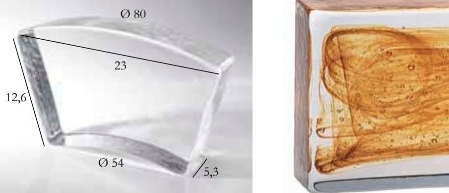 S.Anselmo Glass Bricks Cloud Amber Segmento Corona 1/10 12.6x23