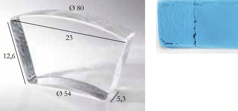 S.Anselmo Glass Bricks Aquamarine Segmento Corona 1/10 12.6x23