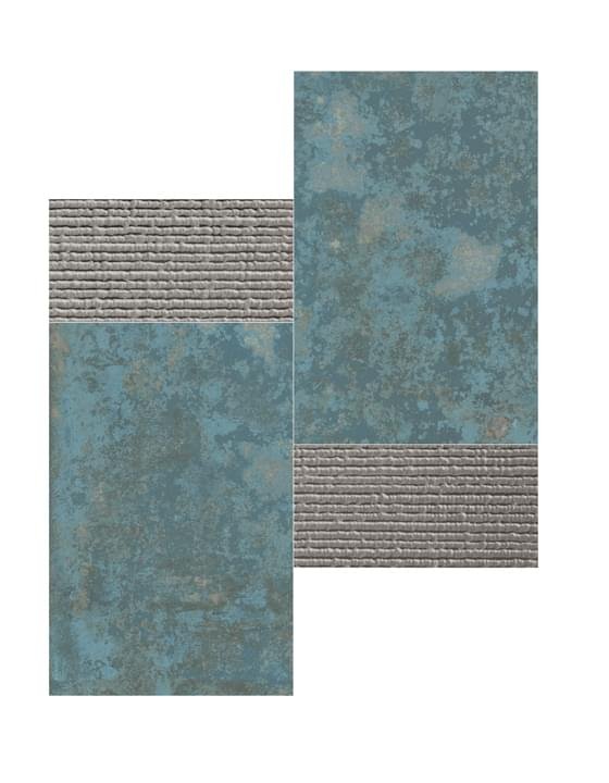 Aparici Grunge Blue Mosaico 3D Silver 28.5x28.5