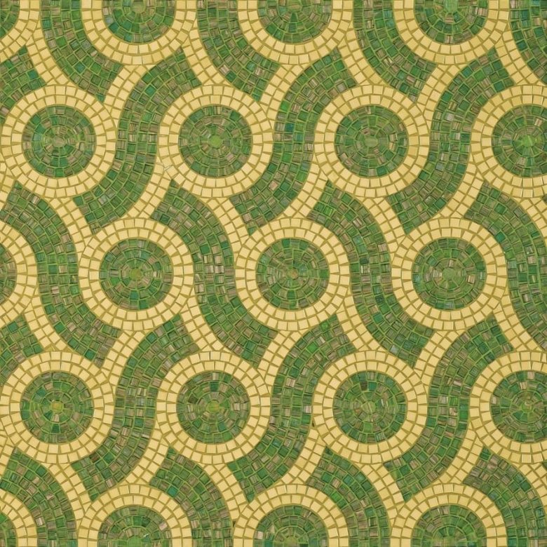 Bisazza Decori In Tecnica Artistica Plait Green 10x10 20.5x23