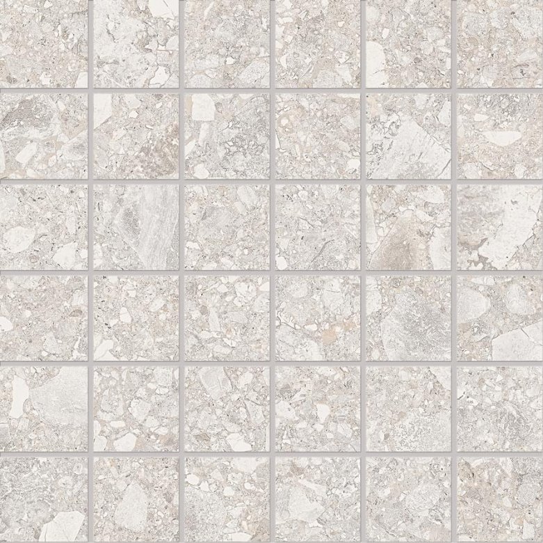 Ergon Lombarda Mosaico 5x5 Bianco Lappato 30x30