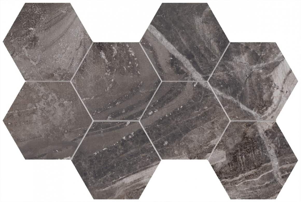 Flaviker Supreme Exotic Brown Mosaico Hexagon Rett Anticato 29.2x51