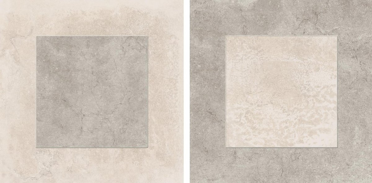 Emil Ceramica Petra Decoro Quadri Naturale White/Grey 30x30