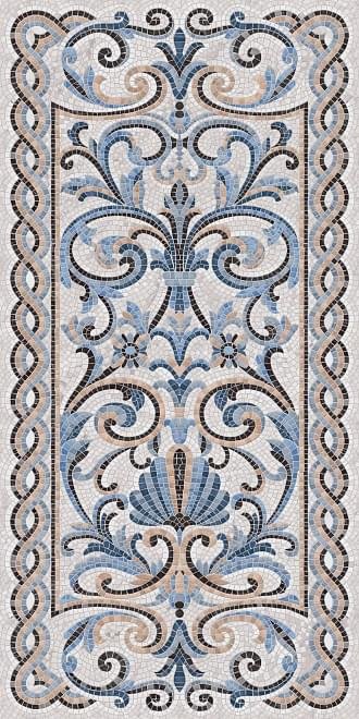 Керама Марацци Ковры Мозаика Синий Декорированный Лаппатированный 119.5x238.5