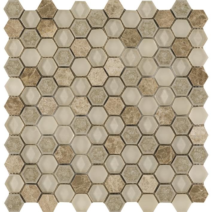 LAntic Colonial Mosaics Aura Hexagon Creams 29x30
