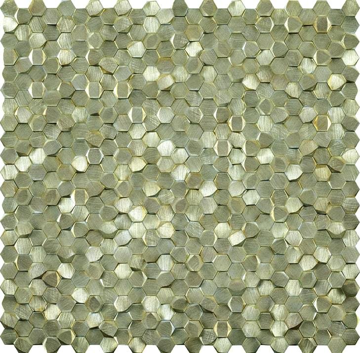 LAntic Colonial Mosaics Gravity Aluminium 3D Hexagon Gold 30.4x31