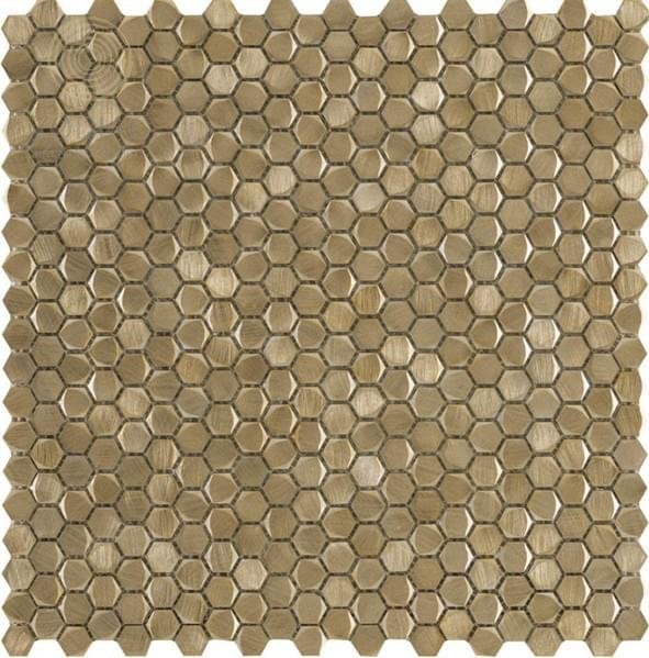 LAntic Colonial Mosaics Gravity Aluminium Hexagon Gold 31x31