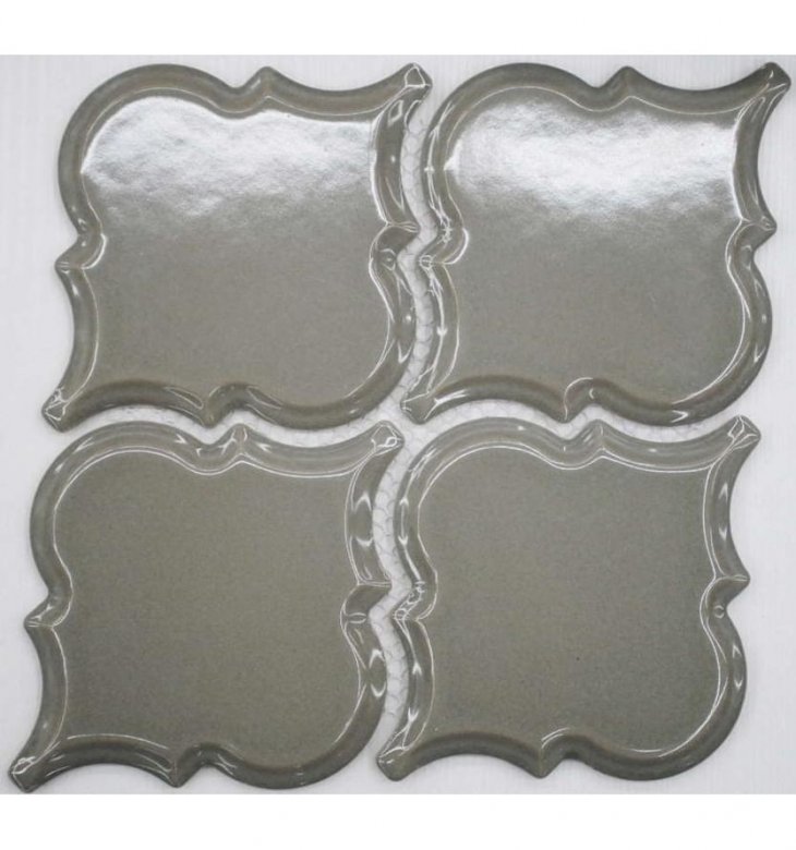 Liya Mosaic Ceramics Porcelain Arabesko Bevel Grey 160 21.8x21.8