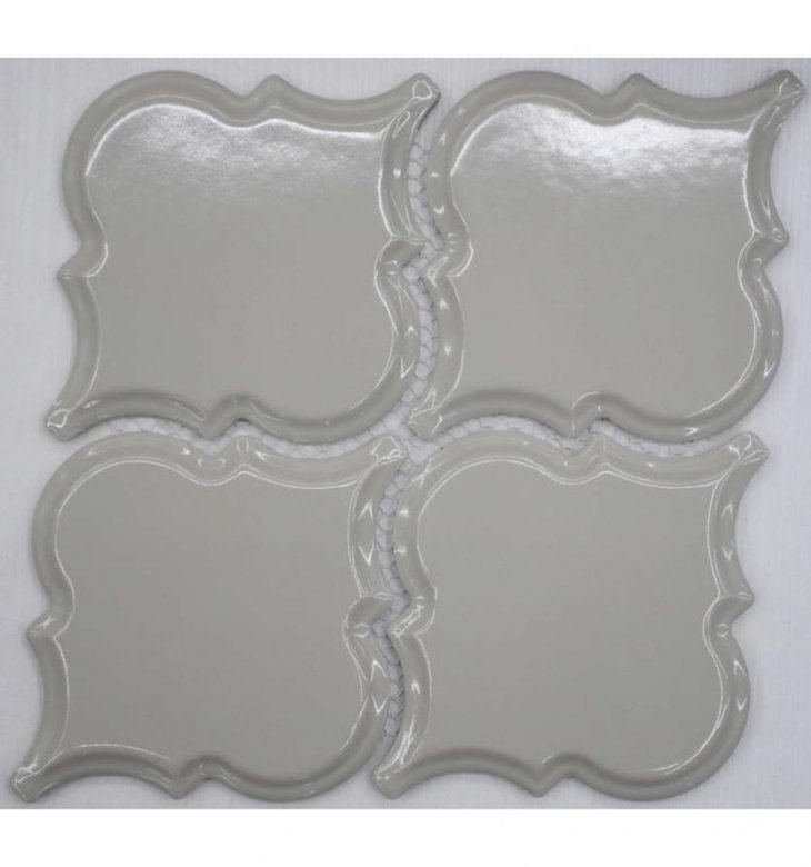 Liya Mosaic Ceramics Porcelain Arabesko Bevel Light Grey 160 21.8x21.8
