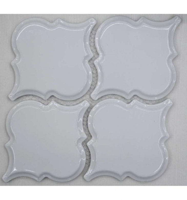 Liya Mosaic Ceramics Porcelain Arabesko Bevel White 160 21.8x21.8