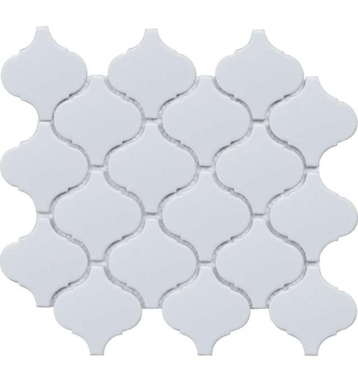 Liya Mosaic Ceramics Porcelain Arabesko Mate White 74 24.6x28