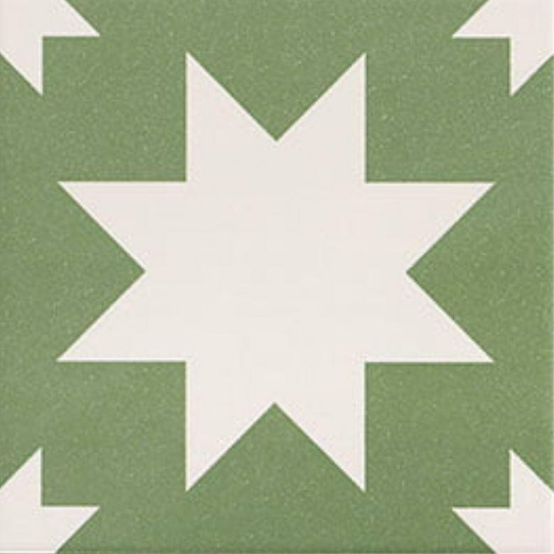 Mainzu Fired Star Green 20x20