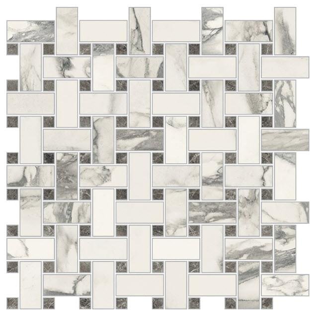 Novabell Imperial Michelangelo Mosaico Trama Bianco Arabescato Naturale 30x30