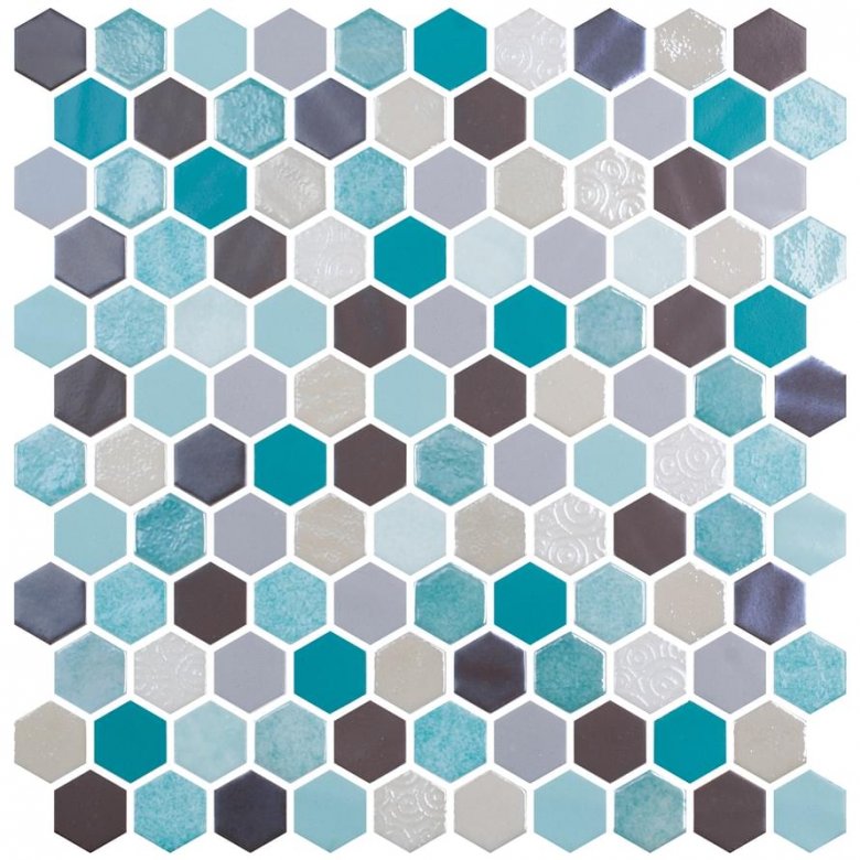 Onix Mosaico Hexagon Blends Aquamarine 30.1x29