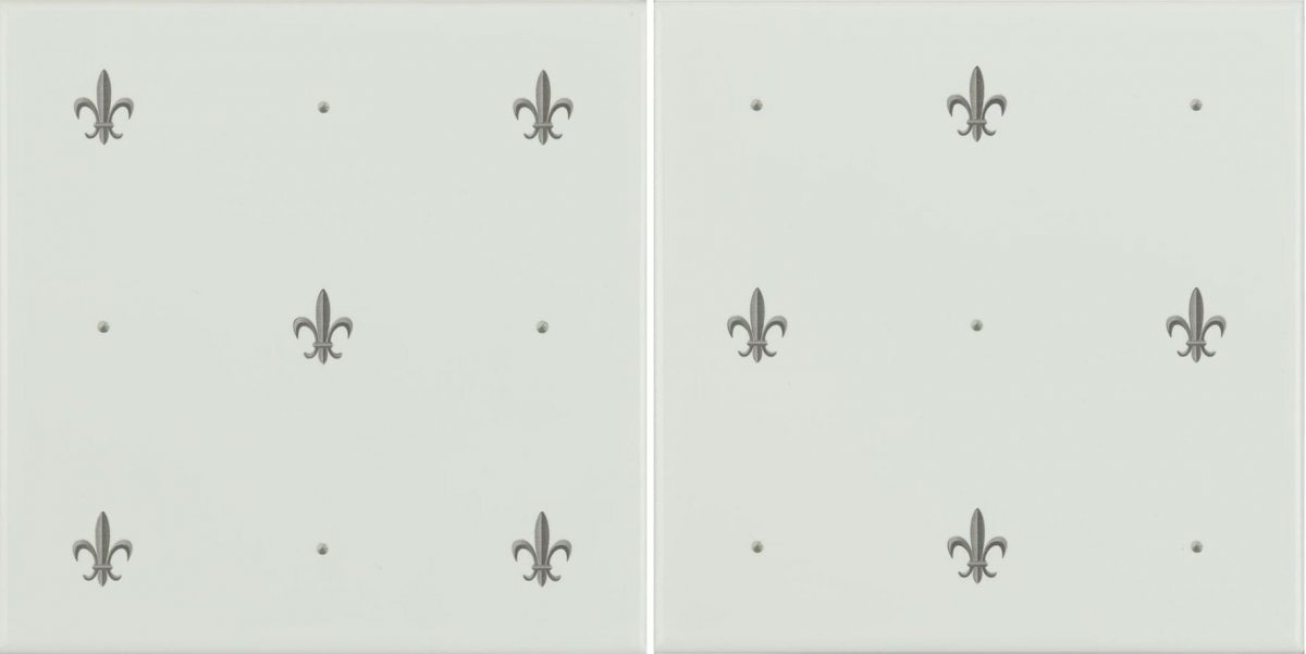Original Style Artworks Brilliant White Fleur De Lis Platinum 15.2x30.4