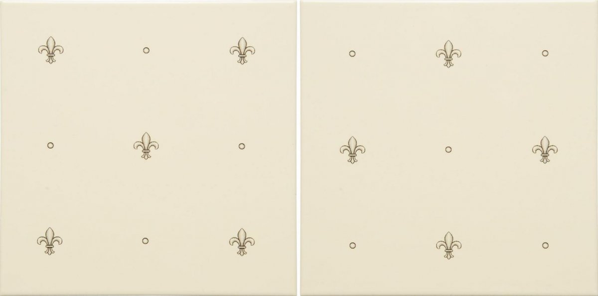 Original Style Artworks Colonial White Faberge Fleur De Lis 15.2x30.4