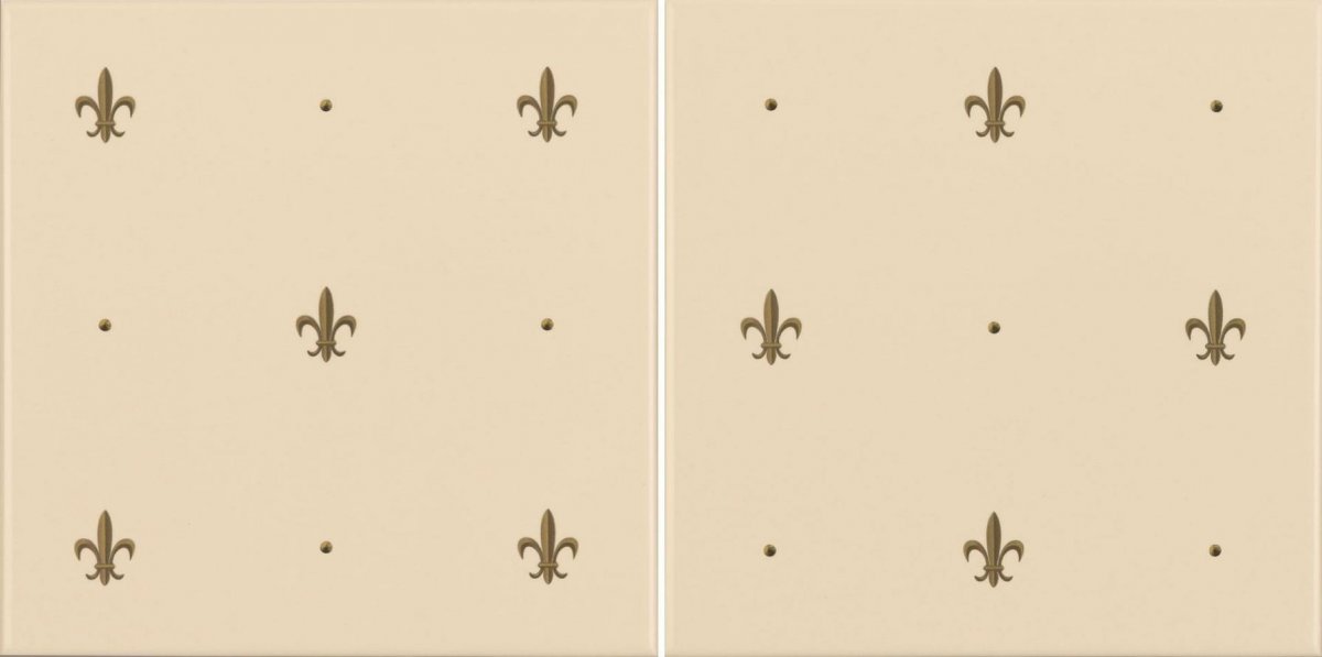Original Style Artworks Colonial White Fleur De Lis Gold 15.2x30.4