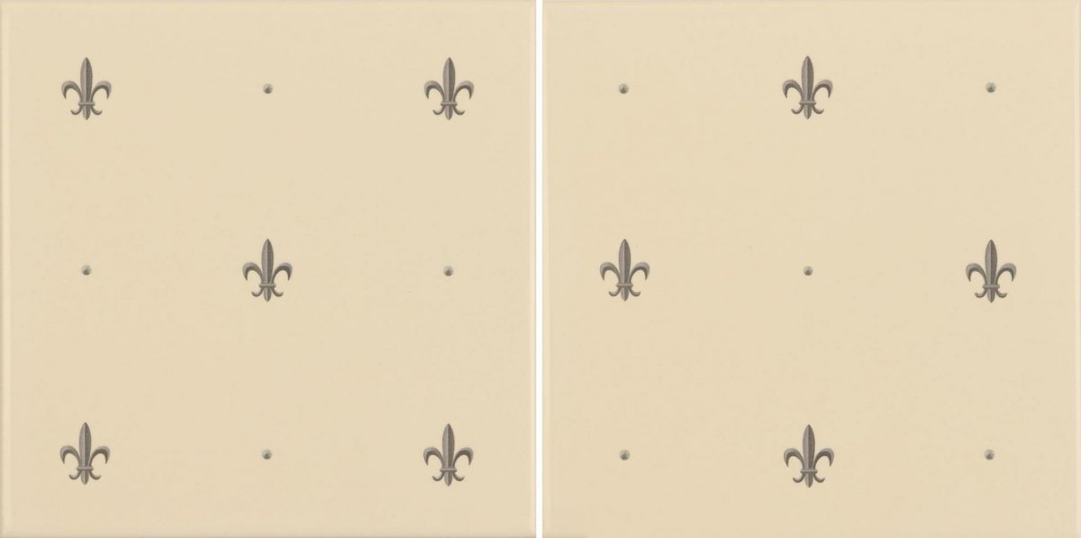 Original Style Artworks Colonial White Fleur De Lis Platinum 15.2x30.4