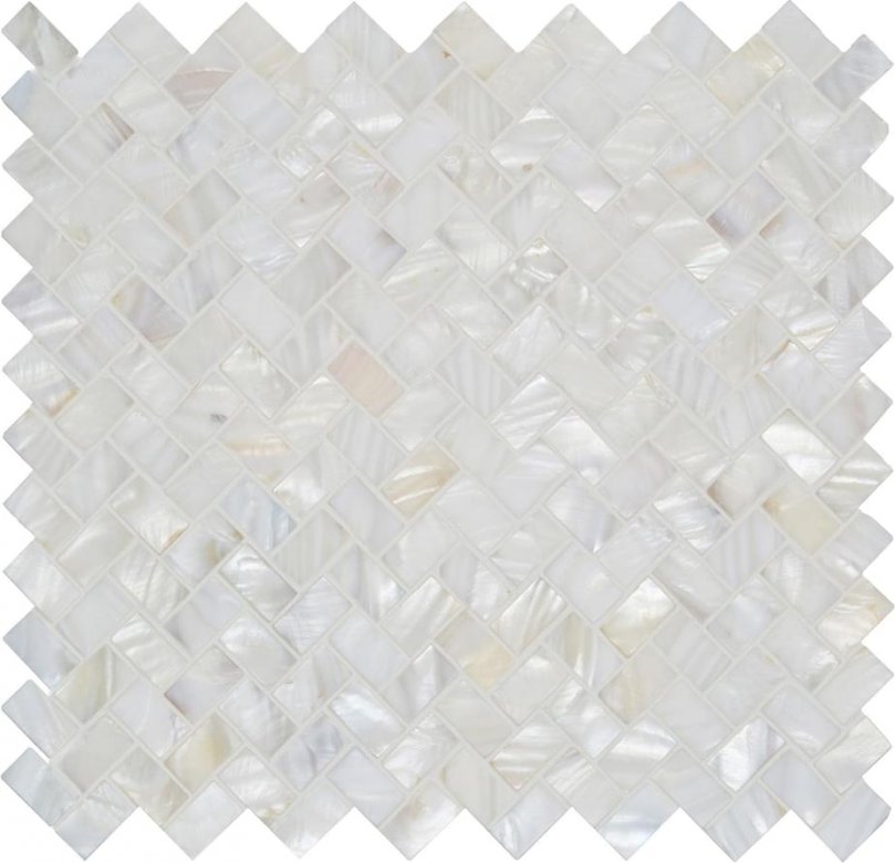 Original Style Mosaics White Pearl Herringbone 28.5x30.5