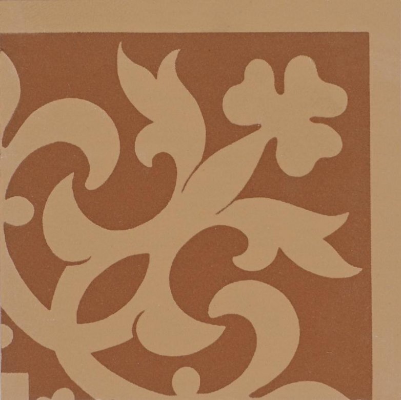Original Style Victorian Floor Tiles Elgin Corner Buff On Red 7.5x7.5