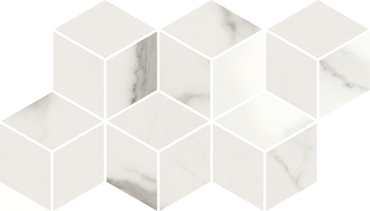 Panaria Eternity Mosaico Kubic Statuario White Lux Rect 17x29.2