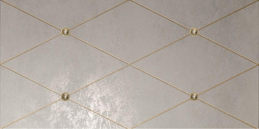 Petracers Ad Maiora Rhombus Fregio Con Swarovsky Oro Su Perla 50x100