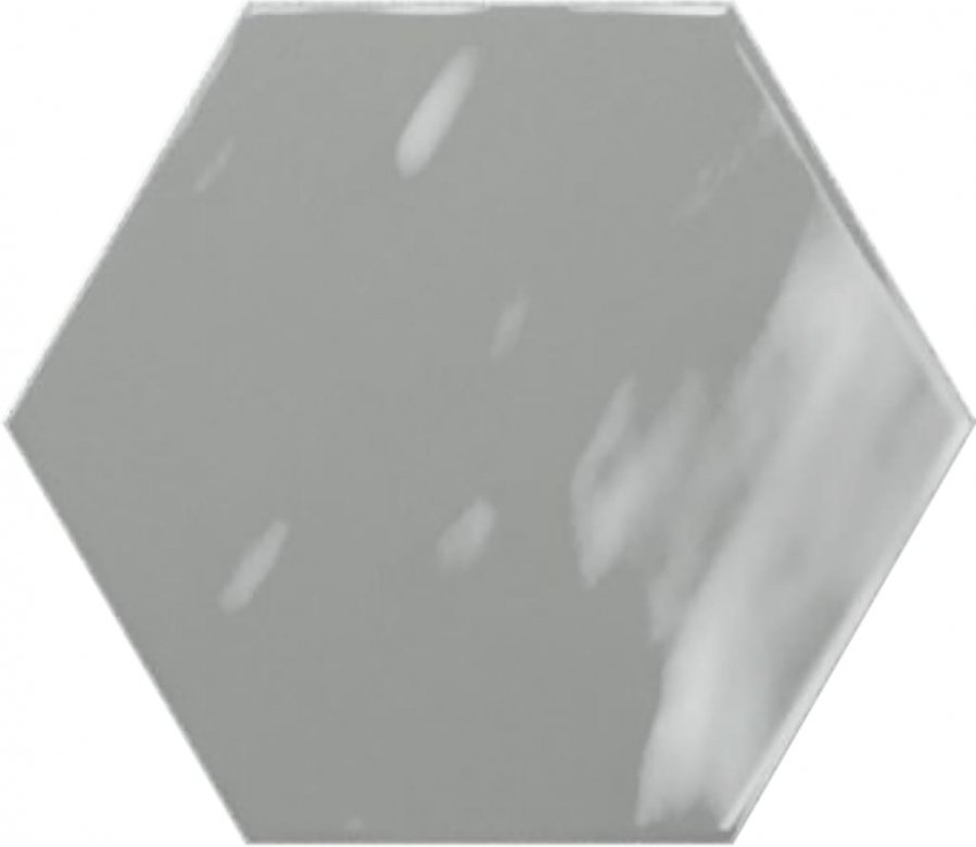 Ribesalbes Geometry Hex Grey Glossy 15x17.3