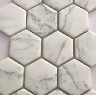 Smalto Mosaic White Light Grey Nat Hexagon 29.5x30