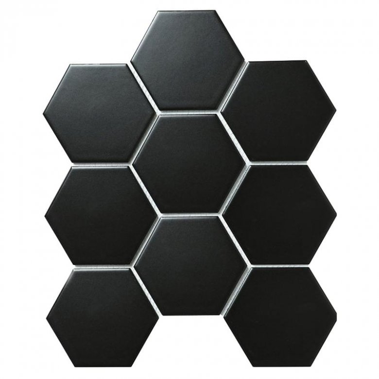 Starmosaic Mosaic Hexagon Big Black Matt 25.6x29.5