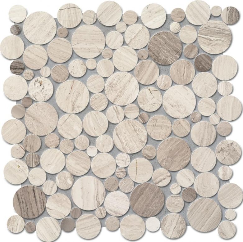 Tubadzin Mosaic Drops Stone Grey Circle 30.5x30.5