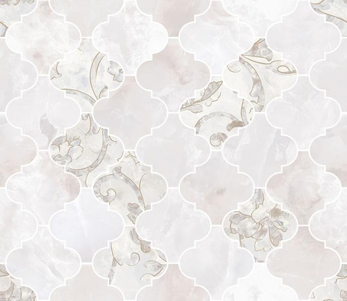Versace Emote Mosaico Arabescato Decorato Bianco 35x35